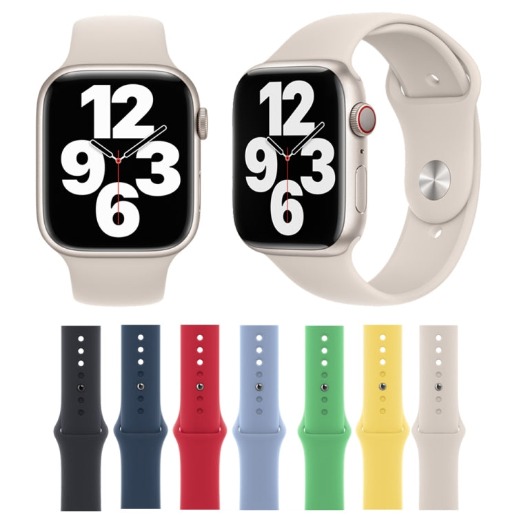 Silicone Watch Band For Apple Watch Ultra 49mm / Series 8&7 45mm / SE 2&6&SE&5&4 44mm / 3&2&1 42mm(Midnight Black)