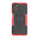 For Motorola Moto G22/E32 Tire Texture TPU + PC Phone Case with Holder(Red)