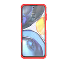 For Motorola Moto G22/E32 Tire Texture TPU + PC Phone Case with Holder(Red)