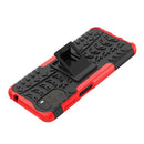 For Motorola Moto G22/E32 Tire Texture TPU + PC Phone Case with Holder(Red)