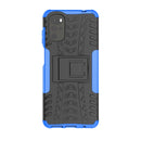 For Motorola Moto G22/E32 Tire Texture TPU + PC Phone Case with Holder(Blue)
