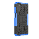 For Motorola Moto G22/E32 Tire Texture TPU + PC Phone Case with Holder(Blue)