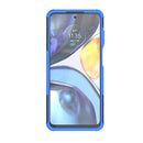 For Motorola Moto G22/E32 Tire Texture TPU + PC Phone Case with Holder(Blue)