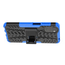 For Motorola Moto G22/E32 Tire Texture TPU + PC Phone Case with Holder(Blue)