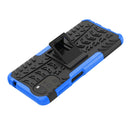 For Motorola Moto G22/E32 Tire Texture TPU + PC Phone Case with Holder(Blue)