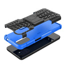 For Motorola Moto G22/E32 Tire Texture TPU + PC Phone Case with Holder(Blue)