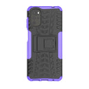 For Motorola Moto G22/E32 Tire Texture TPU + PC Phone Case with Holder(Purple)