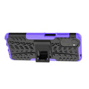 For Motorola Moto G22/E32 Tire Texture TPU + PC Phone Case with Holder(Purple)