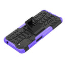 For Motorola Moto G22/E32 Tire Texture TPU + PC Phone Case with Holder(Purple)