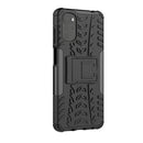 For Motorola Moto G22/E32 Tire Texture TPU + PC Phone Case with Holder(Black)