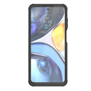 For Motorola Moto G22/E32 Tire Texture TPU + PC Phone Case with Holder(Black)