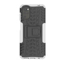 For Motorola Moto G22/E32 Tire Texture TPU + PC Phone Case with Holder(White)