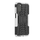 For Motorola Moto G22/E32 Tire Texture TPU + PC Phone Case with Holder(White)