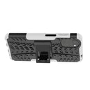 For Motorola Moto G22/E32 Tire Texture TPU + PC Phone Case with Holder(White)
