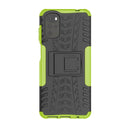For Motorola Moto G22/E32 Tire Texture TPU + PC Phone Case with Holder(Green)