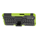 For Motorola Moto G22/E32 Tire Texture TPU + PC Phone Case with Holder(Green)