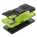 For Motorola Moto G22/E32 Tire Texture TPU + PC Phone Case with Holder(Green)