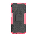 For Motorola Moto G22/E32 Tire Texture TPU + PC Phone Case with Holder(Pink)
