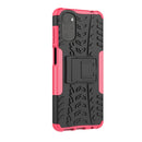 For Motorola Moto G22/E32 Tire Texture TPU + PC Phone Case with Holder(Pink)