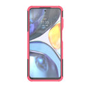 For Motorola Moto G22/E32 Tire Texture TPU + PC Phone Case with Holder(Pink)