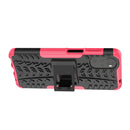 For Motorola Moto G22/E32 Tire Texture TPU + PC Phone Case with Holder(Pink)
