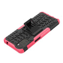 For Motorola Moto G22/E32 Tire Texture TPU + PC Phone Case with Holder(Pink)