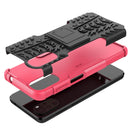 For Motorola Moto G22/E32 Tire Texture TPU + PC Phone Case with Holder(Pink)