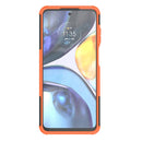 For Motorola Moto G22/E32 Tire Texture TPU + PC Phone Case with Holder(Orange)