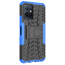 For vivo Y75 / Y55 / T1 5G Tire Texture TPU + PC Phone Case with Holder(Blue)
