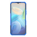 For vivo Y75 / Y55 / T1 5G Tire Texture TPU + PC Phone Case with Holder(Blue)