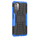 For Nokia G21 4G Tire Texture TPU + PC Phone Case with Holder(Blue)