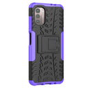 For Nokia G21 4G Tire Texture TPU + PC Phone Case with Holder(Purple)