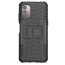 For Nokia G21 4G Tire Texture TPU + PC Phone Case with Holder(Black)