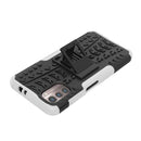 For Nokia G21 4G Tire Texture TPU + PC Phone Case with Holder(White)