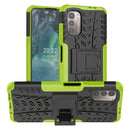 For Nokia G21 4G Tire Texture TPU + PC Phone Case with Holder(Green)