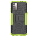 For Nokia G21 4G Tire Texture TPU + PC Phone Case with Holder(Green)
