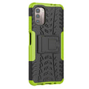 For Nokia G21 4G Tire Texture TPU + PC Phone Case with Holder(Green)