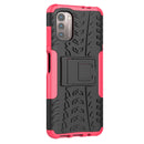 For Nokia G21 4G Tire Texture TPU + PC Phone Case with Holder(Pink)