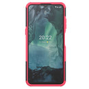 For Nokia G21 4G Tire Texture TPU + PC Phone Case with Holder(Pink)