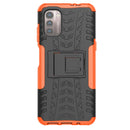 For Nokia G21 4G Tire Texture TPU + PC Phone Case with Holder(Orange)