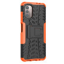 For Nokia G21 4G Tire Texture TPU + PC Phone Case with Holder(Orange)