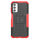For Samsung Galaxy M23 / F23 5G Tire Texture TPU + PC Phone Case with Holder(Red)