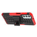 For Samsung Galaxy M23 / F23 5G Tire Texture TPU + PC Phone Case with Holder(Red)