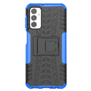 For Samsung Galaxy M23 / F23 5G Tire Texture TPU + PC Phone Case with Holder(Blue)