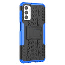 For Samsung Galaxy M23 / F23 5G Tire Texture TPU + PC Phone Case with Holder(Blue)