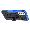 For Samsung Galaxy M23 / F23 5G Tire Texture TPU + PC Phone Case with Holder(Blue)