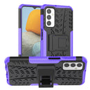 For Samsung Galaxy M23 / F23 5G Tire Texture TPU + PC Phone Case with Holder(Purple)