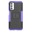 For Samsung Galaxy M23 / F23 5G Tire Texture TPU + PC Phone Case with Holder(Purple)