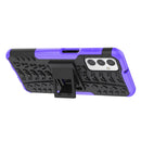 For Samsung Galaxy M23 / F23 5G Tire Texture TPU + PC Phone Case with Holder(Purple)