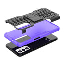 For Samsung Galaxy M23 / F23 5G Tire Texture TPU + PC Phone Case with Holder(Purple)